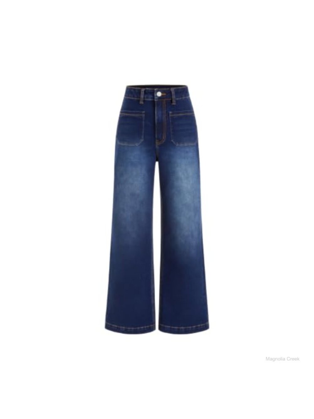 Wide Leg Cropped Stretch Denim Flared Jeans High Waist Pants